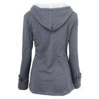 Abrigo Casual Para Mujer Con Capucha Cierre De Cremallera Outerwear Estilo Básico De Poliéster Talla 5XL Colores Variados - details 4