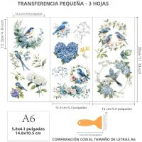 3pcs/Set Transfert De Muebles Con Pato Y Almendra Azul 6x12 Pulgadas Tema Natural Adhesivo Para Manualidades Y Muebles - details 1