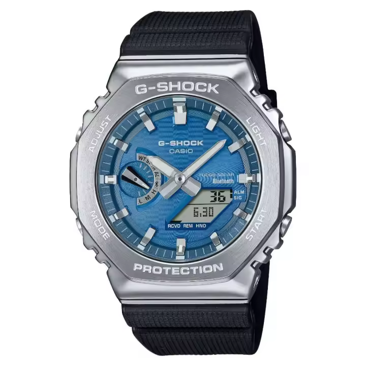 Reloj Edifice Hombre GBM-2100A-2BER Acero Tough Solar Azul Analógico Digital - 1
