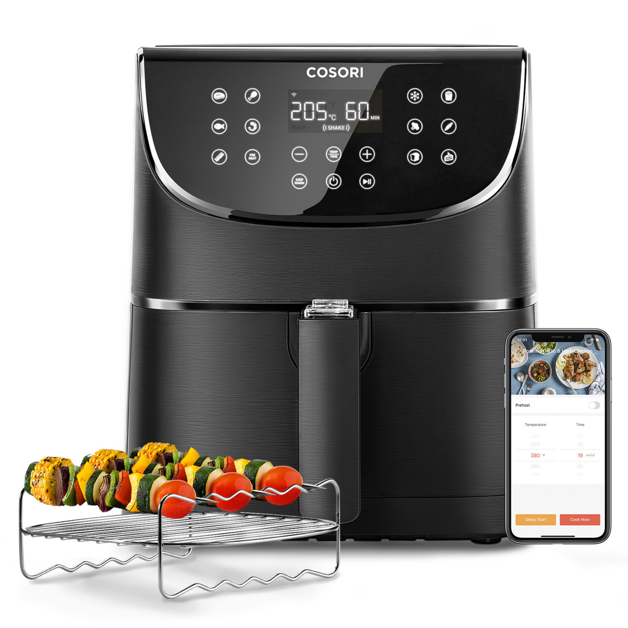 Freidora de Aire Cosori Smart Chef Edition con capacidad de 5,5 L y conexión Wifi para conectarte con tu smartphone