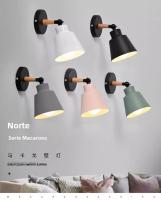 Lámpara De Pared Moderna Minimalista Nórdica En Madera Sólida Para Dormitorio Lámpara LED Macaron Creativa Para Sala De Estar Pasillo Y Cama - details 0
