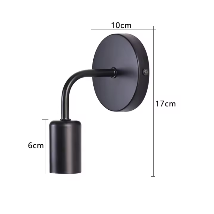 Lámpara De Pared Moderna Nórdica En Hierro Negro E27 Iluminación Interior Para Dormitorio Baño Decoración Industrial Sconce Luz De Pared - 1