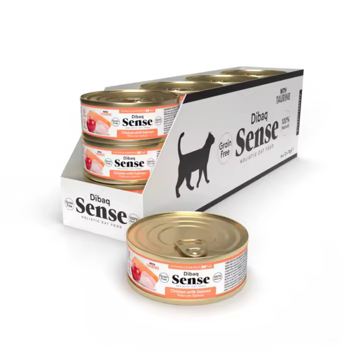 Dibaq Sense Cat Lata Pollo y Salmóm con Manzana 12x70Gr - 1
