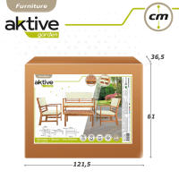 Conjunto jardín en madera de acacia con mesa, banco y 2 sillones Aktive Garden - details 7