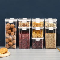 Contenedor De Alimentos Airtight Con Tapa Organizador De Armario Dispensador De Cereal Caja De Almacenamiento De Cocina Ecológico De Plástico PC Capacidad De 150ml - details 0
