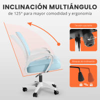 JUPPLIES Silla Escritorio Ergonomica - Silla Oficina con Apoyo Lumbar, Estructura de Acero, Malla Transpirable, Ruedas Giratorias 360° Soporta hasta 120kg (Ergonómica sin reposacabezas) - details 1
