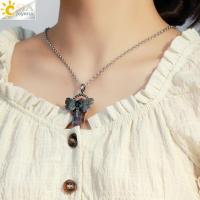 Collar De Delfín Natural Piedra Cristal Colgante Sanación Fluorita Labradorita Amatista Joyería Unisex Tendencia H479 - details 19