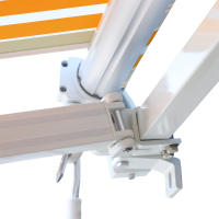 Outsunny Toldo Retráctil con Manivela Toldo de 300x250cm con Brazo Articulado de Aluminio y Poliéster 280g/m² Rayas Naranja Beige y Blanco - details 5