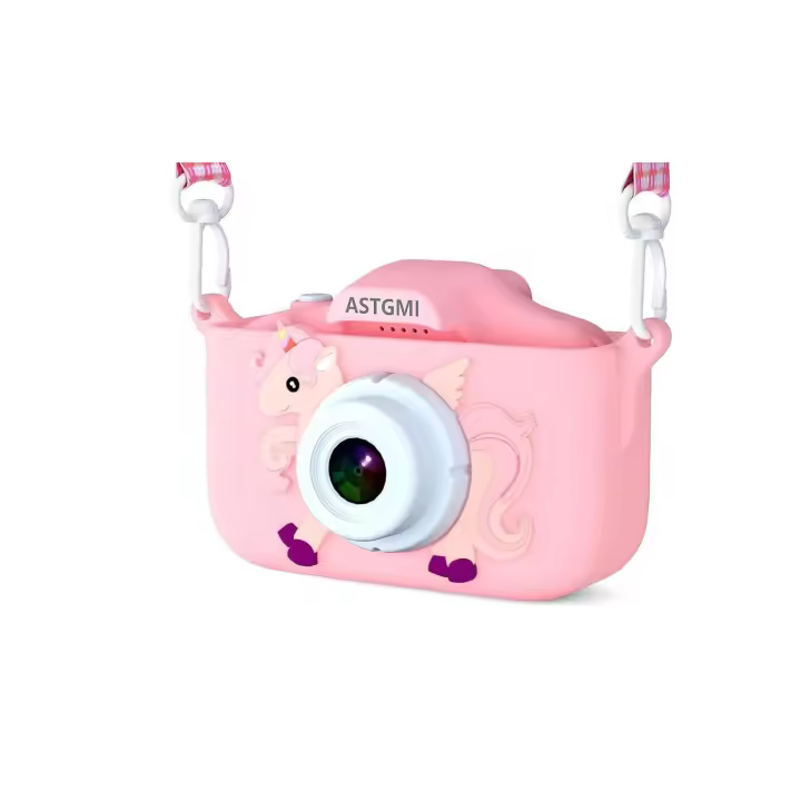 Camara Fotos Infantil, 1080P HD Camara de Fotos para niños, Juguetes de cámara Fotos niños, Regalo cumpleaños para niña de 3 4 5 6 7 8 9 10 años, con Tarjeta SD de 32 GB (Rosa) - 1