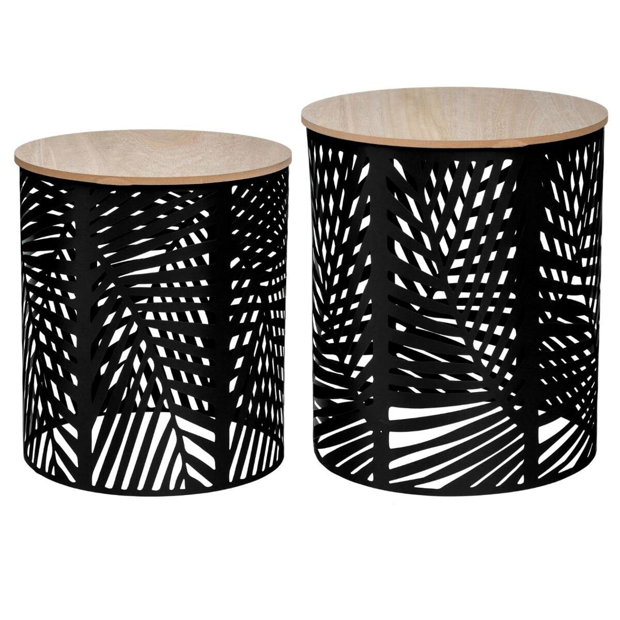 Atmosphera Conjunto de 2 Mesas de Centro Negras de Diseño Elegante y Refinado