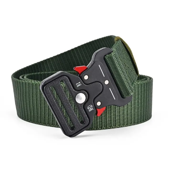 Cinturón Táctico Multifuncional De Lona De Náilon Para Montañismo Al Aire Libre Para Adultos De Género Unisex Con Hebilla De 4cm - 1