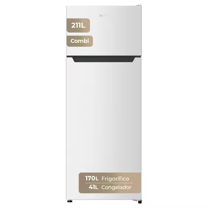 Frigorífico 2 Puertas EVVO F40, 170 l + 41 l, 142,8 cm, Clase E, Blanco - 1