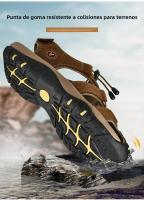 Zapatillas De Playa Para Hombre Cuero Antideslizante Casual Aumento De Altura Cómodas Zapatillas Deportivas Hombre Sandalias De Verano - details 18