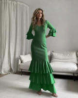 VESTIDO FLAMENCA LICRA FABRICADO EN ITALIA . TALLAS XS/S 34/36 - 72CM 60CM 76CM . M/L 38/40 - 80CM 68CM 84CM . XL/XXL - 42/44/46 - 92CM 80CM 96CM LARGO 150CM - details 0