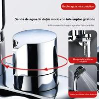 Grifo De Ducha De Baño Con Válvula De Mezcla Triple Cerámica Doble Manija Acero Inoxidable Moda Contemporánea Para Baño Y Ducha - details 2