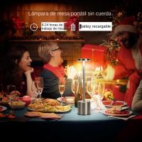 Lámpara De Mesa LED Recargable USB Luz Nocturna Táctil De 3 Colores Metal Para Decoración De Habitación Luz De Escritorio Para Exterior Y Comedor - details 3