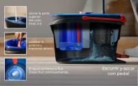 Vileda H2PrO Spin Sistema de Mopa, Doble Cámara de Separación de Agua, Escurrido sin Esfuerzo, Limpieza con Microfibra, Manos Libres, Diseño Ergonómico - details 2