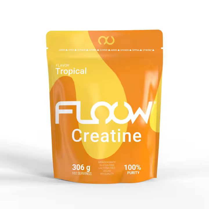 FLOOW Creatina Monohidratada Sabor Tropical 500g (166 Dosis) | Polvo Puro Micronizado 200 Mesh sin Azúcar | Suplemento Deportivo para el Rendimiento Físico - 1