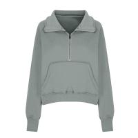 Nueva Sudadera De Mujer Con Capucha Cuello Erguido Otoño Invierno Color Sólido Fleece Manga Larga Bolsillos Cierre Media Pullover Suave - details 53