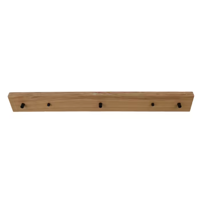 ALPINALUZ Placa de techo colgante para lámpara combinado con regleta universal de madera 70cm para 2 o 3 lámparas - 1