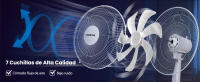 Aigostar Ventilador de Pie, 3 Velocidades, 7 Aspas, Oscilación 75°, Estable y Silencioso, Altura Regulable 108-125cm, 50W, Blanco - details 3