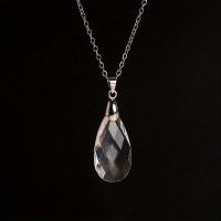 Collar De Cristal Rosa Amatista Pendentivo De Piedra Natural Para Mujer Joyería Regalo Forma De Gota De Agua Corte En Rostro - details 6
