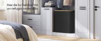 SONGMICS Cesto de Ropa Sucia con Tapa, Gran Cesta Colada de 3 Secciones, 150 L, Forro de Malla Extraíble, Tejido Oxford, Asas Bambú, Plegable, 60 x 38,5 x 70,5 cm, Gris Paloma/Negro Tinta/Blanco Crema/Marrón Camello - details 1