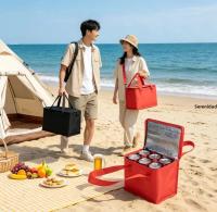Bolsa Térmica Portátil Para Almuerzo Y Picnic Con Aislamiento Y Portacervezas Bolsa De Alimentos Y Bebidas Insulada Para Entrega De Cerveza - details 1