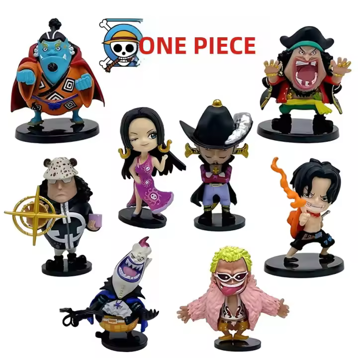 8pcs Figuras De Acción Anime One Piece Modelo Oka Shichibukai Ace Boa Hancock Jinbe Colección Juguetes Para Adultos Unisex 8CM - 1