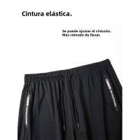 Pantalones De Verano De Seda Con Bolsillo Cierre De Cremallera Ligeros Y Secado Rápido Para Hombre Moda Casual De Terciopelo - details 4