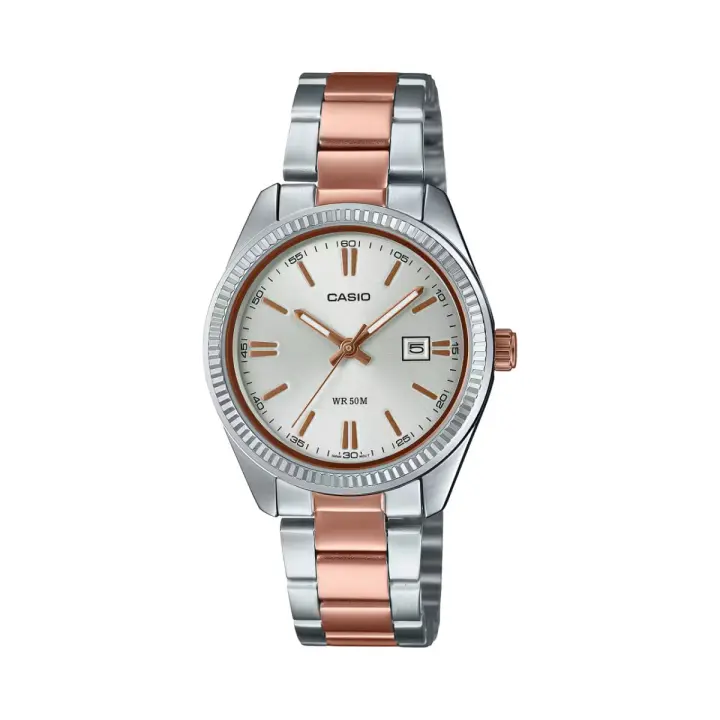 Casio Reloj Mujer Analogico Cuarzo con Correa de Acero inoxidable LTP-1302PRG-7AVE - 1