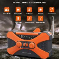 Radio De Emergencia Portátil 10000mAh Con Radio AM FM WB NOAA Solar Crank Manual LED Flashlight SOS Alarm Power Bank - details 4