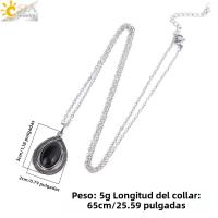 Collar Colgante De Gota De Agua Con Piedra Natural Para Mujer Perla Ovalada De Amatista Rosa Cristal Colgante De Moda H633 - details 20