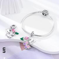 Encanto De Mariposa Plateado En Plata Con Circonia Bola Redonda Colgante Para Pulsera O Collar DIY Joyería De Moda Irregular - details 130