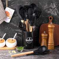 Juego De Utensilios De Cocina De Silicona 14 Piezas Con Soporte De Plástico Eco-amigable Y Duradero Para Cocina - details 0