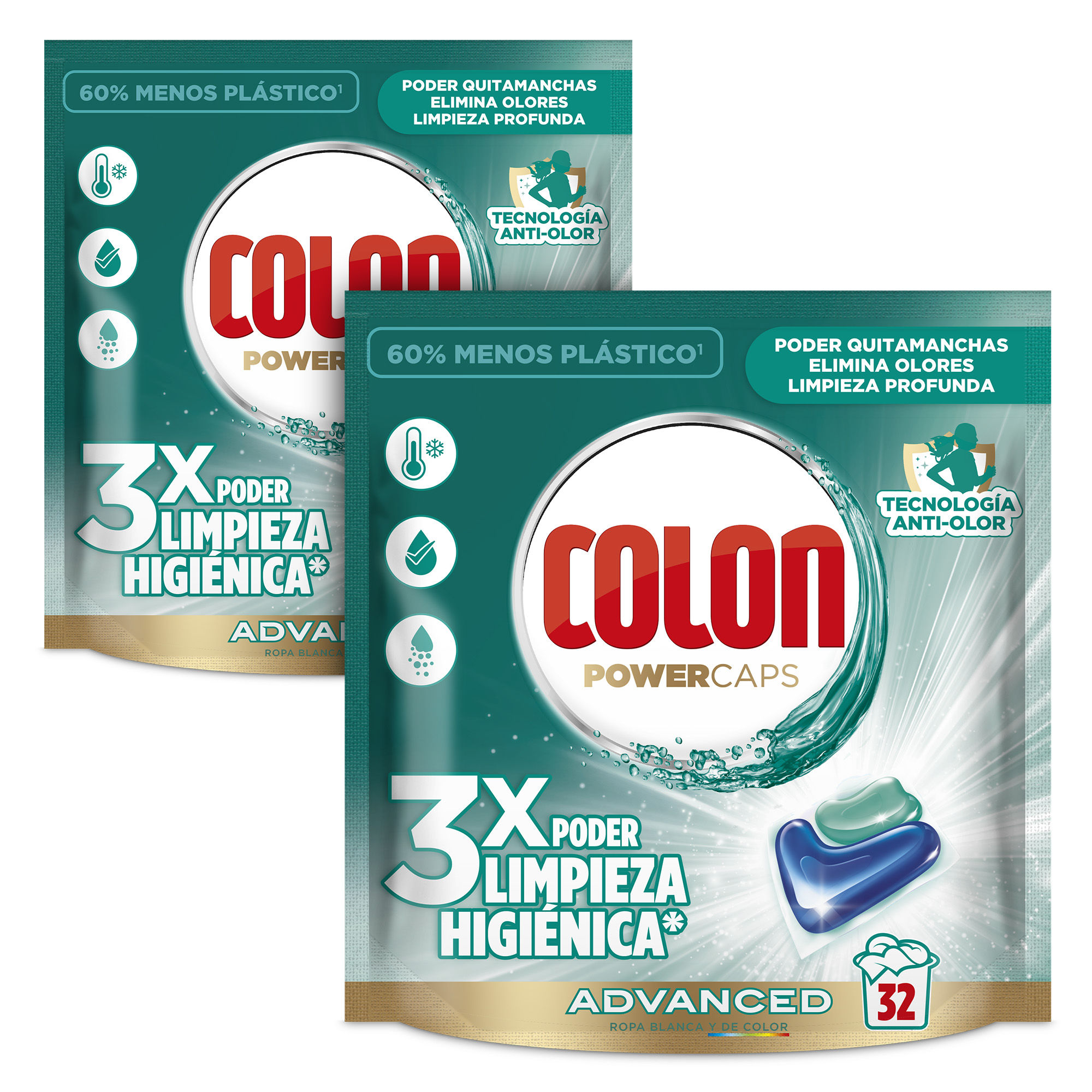 Colon Higiene Advanced Detergente para la ropa - 64 cápsulas (2x32 cápsulas)