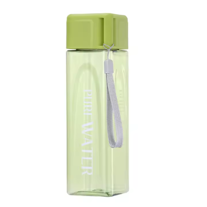 Botella De Agua Deportiva De 480ml Plástico Ecológico Con Correa Portátil Antigranizo Para Exteriores Resistente Al Desbordamiento - 1
