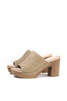 Paloma Wang sandalias mujer mules con tacón alto y plataforma efecto madera con tachas - details 13