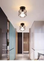 Luz De Techo De Hierro Minimalista Nórdica Retro Para Balcón Cocina Pasillo Entrada Pequeña Luz De Techo Sin Control Inteligente Fuente De Alimentación AC - details 4