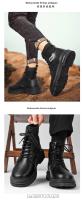 Botas De Cuero Impermeables Para Hombre Botines De Moda Casual Para Otoño Y Primavera Zapatos De Deporte De Media Calf High Para Senderismo Exterior - details 24