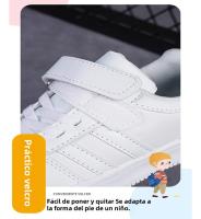 Zapatillas De Niños Y Niñas Blanco Deportivas Casuales Para Escuela Y Caminar Antideslizantes Talla 28-39 Material Superior De Cuero Suela De TPR - details 2