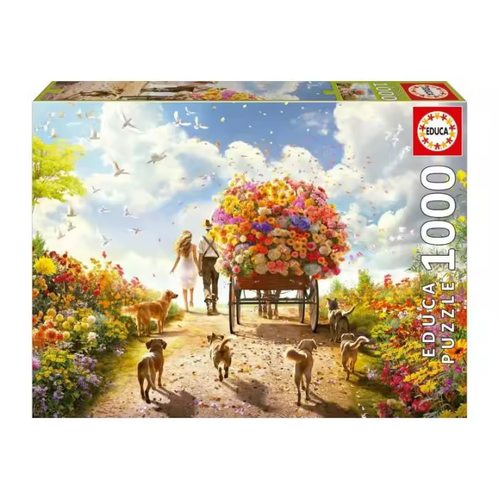 PUZZLE 1000 PIEZAS CARRO DE FLORES DE EDUCA - 1