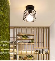 Luz De Techo De Hierro Minimalista Nórdica Retro Para Balcón Cocina Pasillo Entrada Pequeña Luz De Techo Sin Control Inteligente Fuente De Alimentación AC - details 3