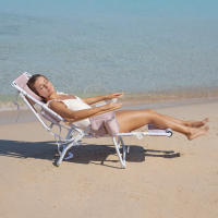 Flamingueo Silla Playa Plegable Reclinable 5 Posiciones Agujero Cabeza y Brazos Reposapiés 3 Posicones Asas Mochila Bolsillo Insulado y Posavasos Aluminio y Poliéster 67,3 x 72,2 x 101,3 cm - details 0