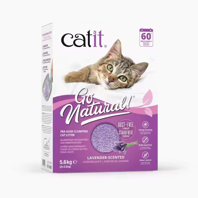Catit Go Natural! Arena para Gatos Aglomerante de Cascara de Guisante - Lavanda - 1