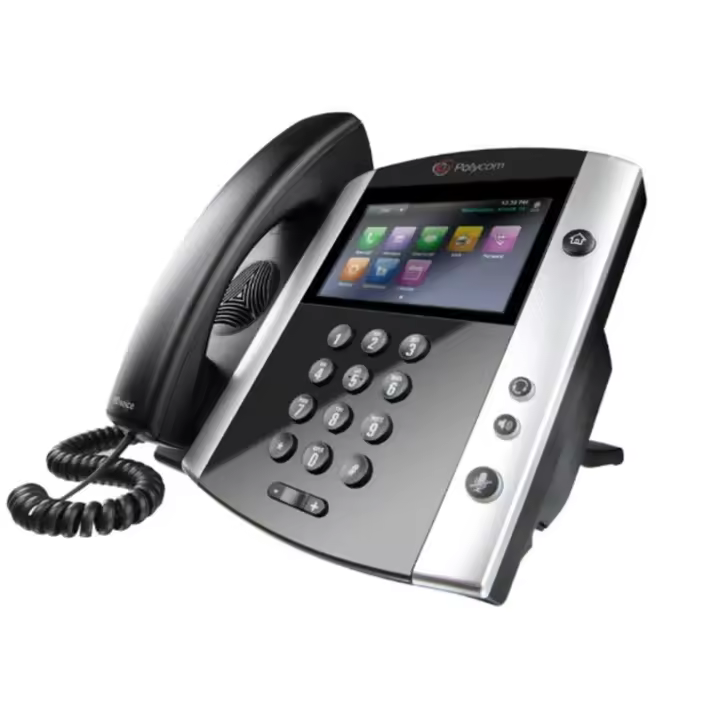 Polycom VVX 600 | Pantalla táctil 4.3", Audio HD Voice, Bluetooth, hasta 16 líneas, videollamadas (requiere cámara), puertos USB, ideal para oficinas, compatible con Skype for Business y plataformas SIP | Alta calidad y productividad - 1