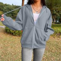 Sudadera De Mujer Con Capucha Y Cremallera De Primavera Otoño Color Sólido Manga Larga Bolsillos Cierre De Cremallera Exteriores - details 62
