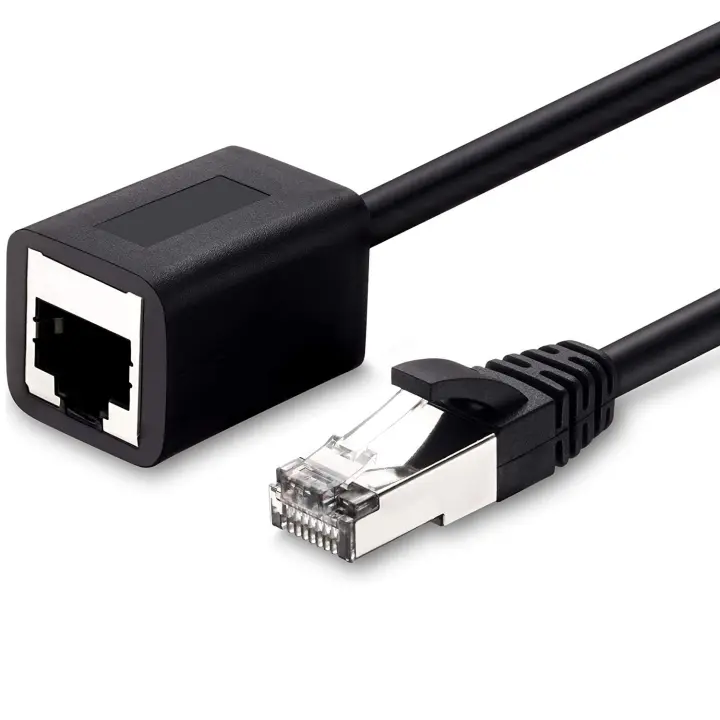 CABLEPELADO Cable extensor red, Cable prolongador Ethernet, Extensor de cable de red, Cable alargador UTP, Cable de conexión UTP, CAT5E, Color Negro, Macho a Hembra, Longitud 2 Metros - 1