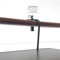 Aktive - Mesa plegable rectangular, para barandilla balcón o terraza, color antracita, 60x40x60/67 cm, altura ajustable, 3 posiciones inclinación, tablero abatible, máx. 20 kg, acero y madera MDF, resistente y duradera, uso individual - details 4