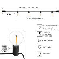 Luces De Fairy LED Globe Festoon Para Exterior Decoración De Jardín Patio Fiestas De Navidad Y Cumpleaños IP44 Impermeables - details 1